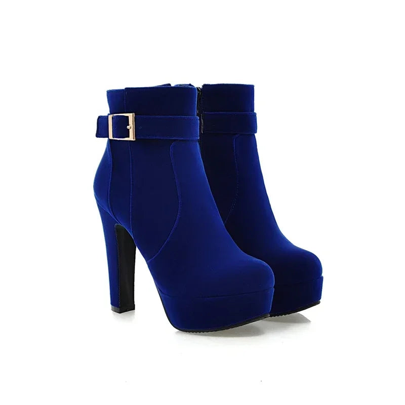Woman Fashion High Heels Women's Shoes Sexy Add Fur Winter Ankle Boots Short Boots Ladies Shoes