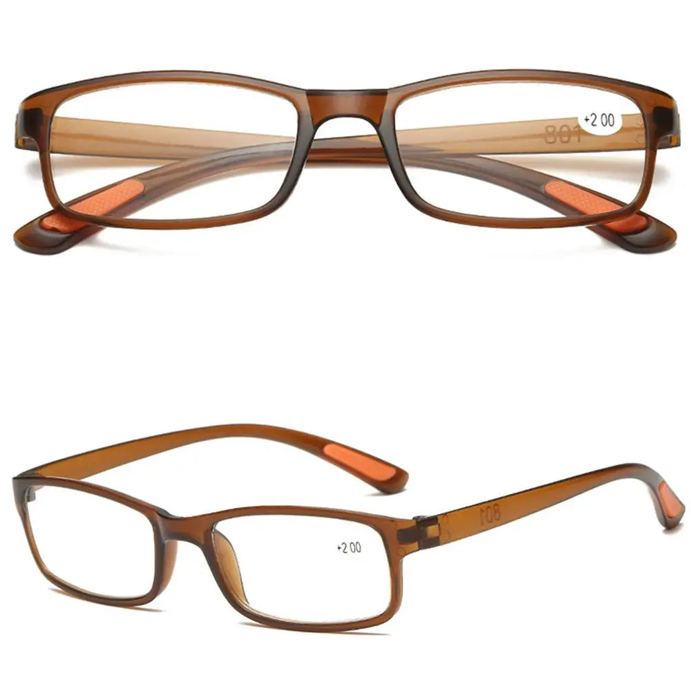 Reading Glasses for Men Women Square Frame Ultra Light Readers Eyeglasses Presbyopia with Diopter +100/+150/+200/+250/+300/+350
