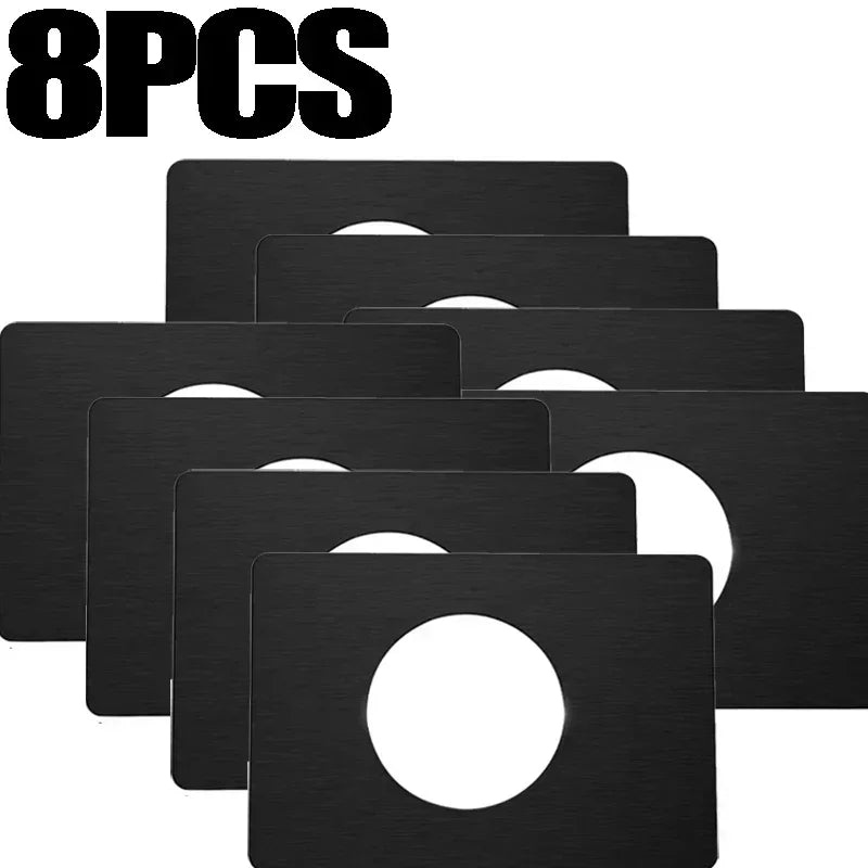 Door Lock Repair Board Cover Circular Stainless Steel Plates Garage Door Handle Plate Covers Patch Reinforcement Plates Brackets