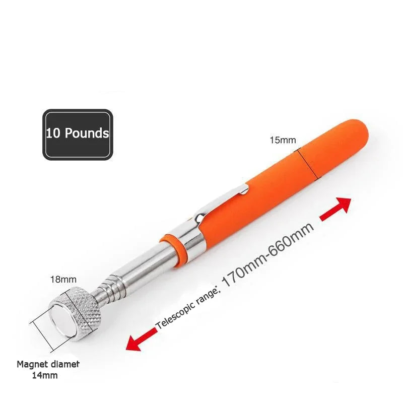 Telescopic magnetic pen mini portable retractable pick-up rod can pick up nuts and bolts convenient tool