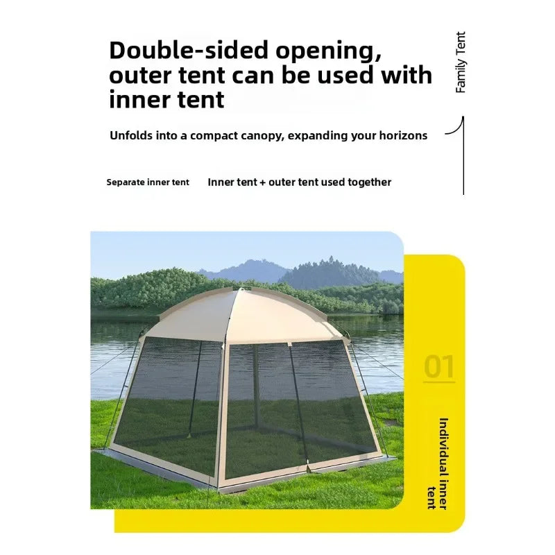 Large Outdoor Tent Canopy Sunshade Screen Gazebo Portable Mosquito Proof Camping Shelter
