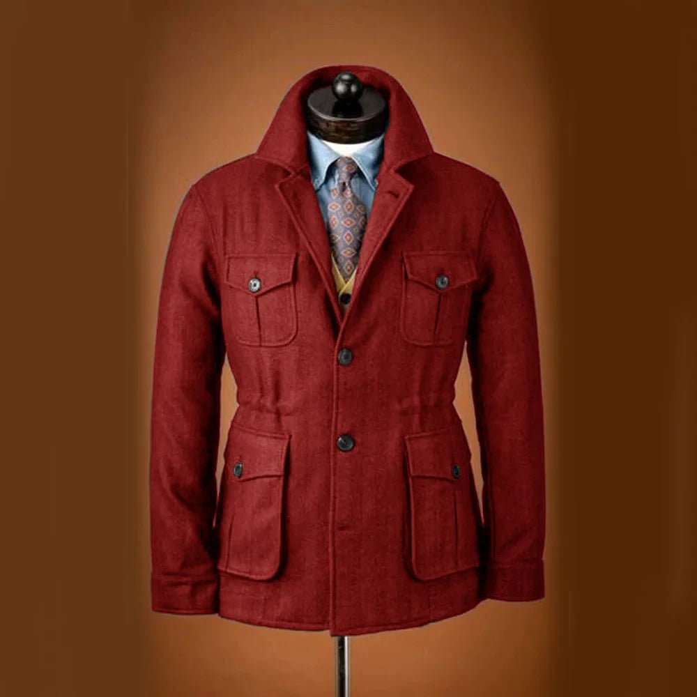 Men's Tweed Jacket Tuxedo Woolen Suit High Quality Costumes Wool Single Breasted Casual Slim Fit Male Blazers Autumn Winter