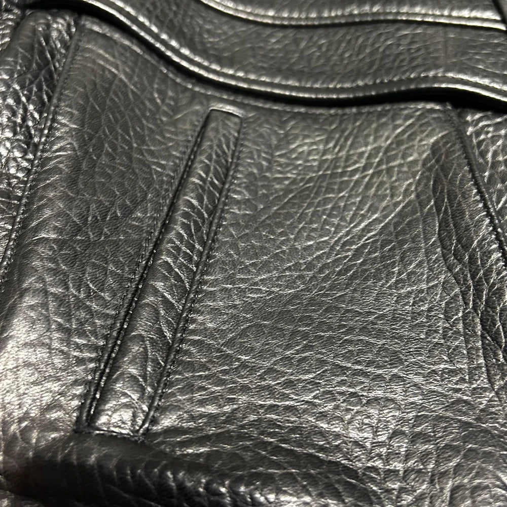 Grained Vintage Leather Jacket Women High Quality Genuine Sheep Leather Coat 2025