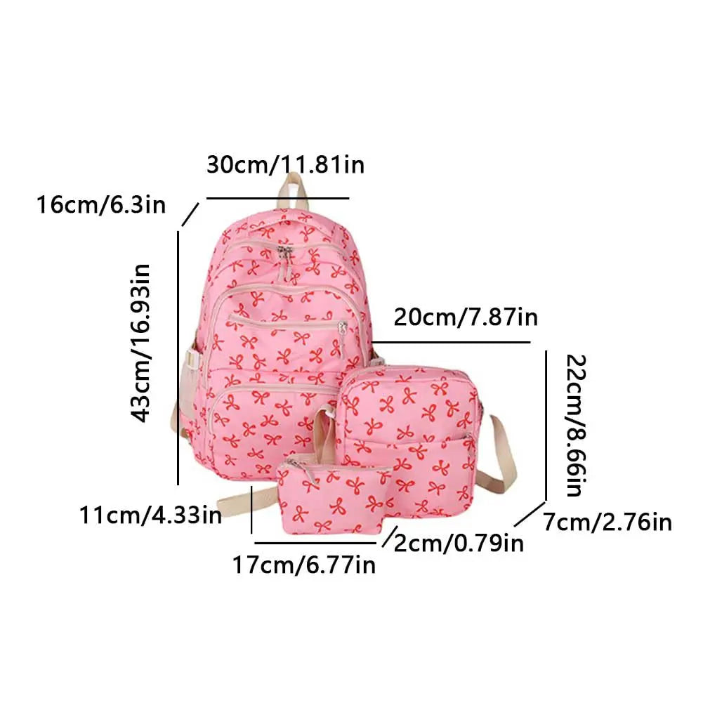 Backpack for Girl Cute Backpack Bow Full Travel Bags Lightweight Backpack Class Bags for Girl High School Students School Bag