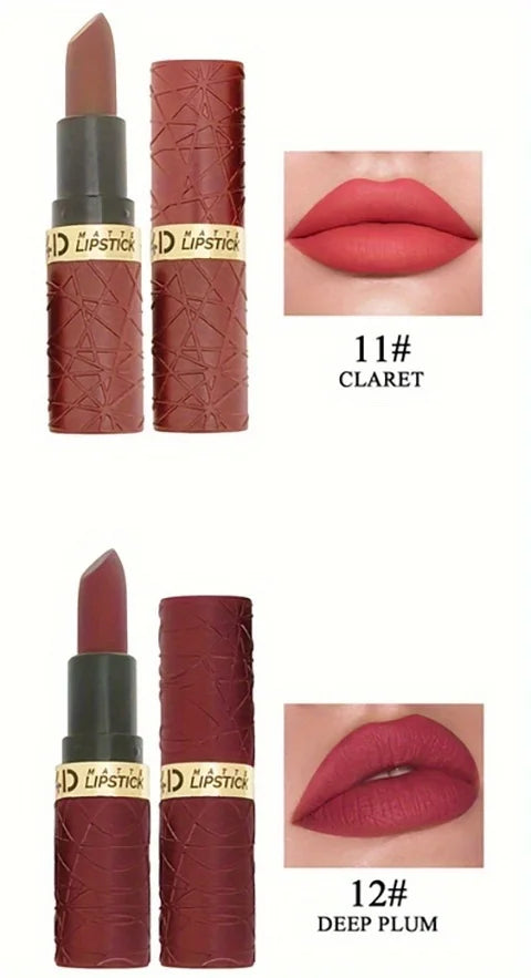 A set of 6 newly launched long-lasting brownish-red lipsticks