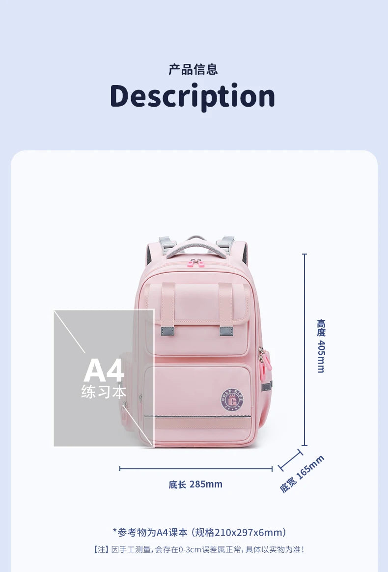 GOLF Primary School Bags for Girls Pink School Backpacks 9 to 10 Years Bookbags Kids Orthopedic Backpack Grade 1 to 4 Boys 2025