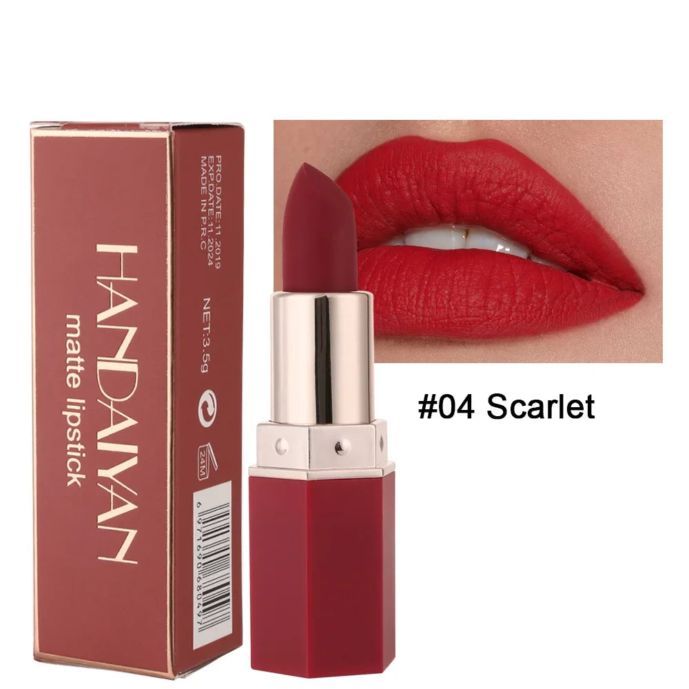Long Lasting Velvet Matte Lipstick Waterproof Non-stick Cup Lip Sticks Sexy Nude Brown Red Pink Lipsticks Women Makeup Cosmetics