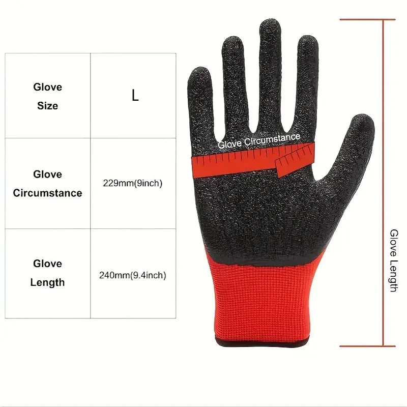 Crinkled Anti-Slip Gloves, Anti-Skid Labor Protection Gloves, Work Gloves. High Grip, Wear-Resistant & Anti-Slip