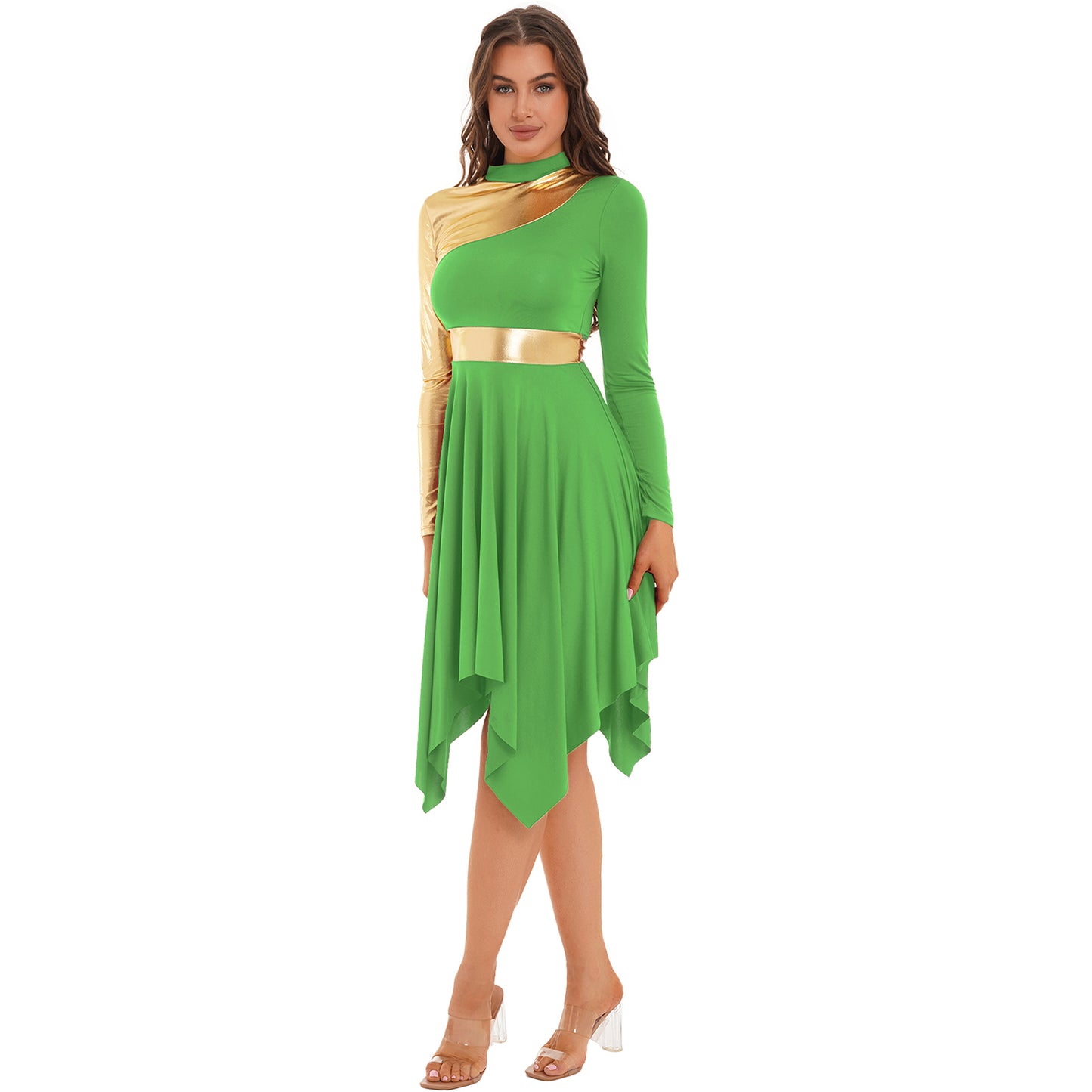 Adults Liturgical Praise Dance Dress Women Lyrical Performance Costume Modern Contemporary Dress Celebration of Spirit Dancewear