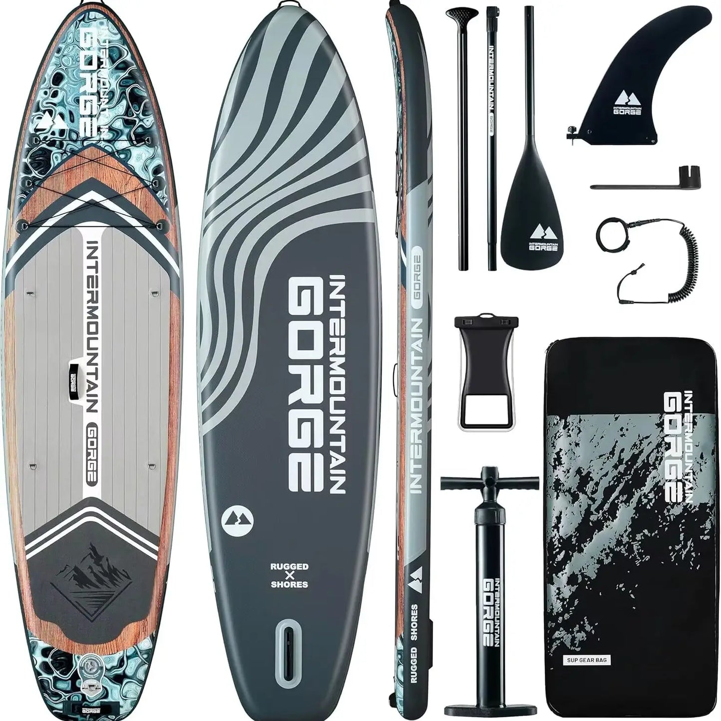 SKATINGER 11'x34''x6'' Inflatable Paddle Board for Adults Waterproof Standing Style SUP Board with Accessories for Aquatic