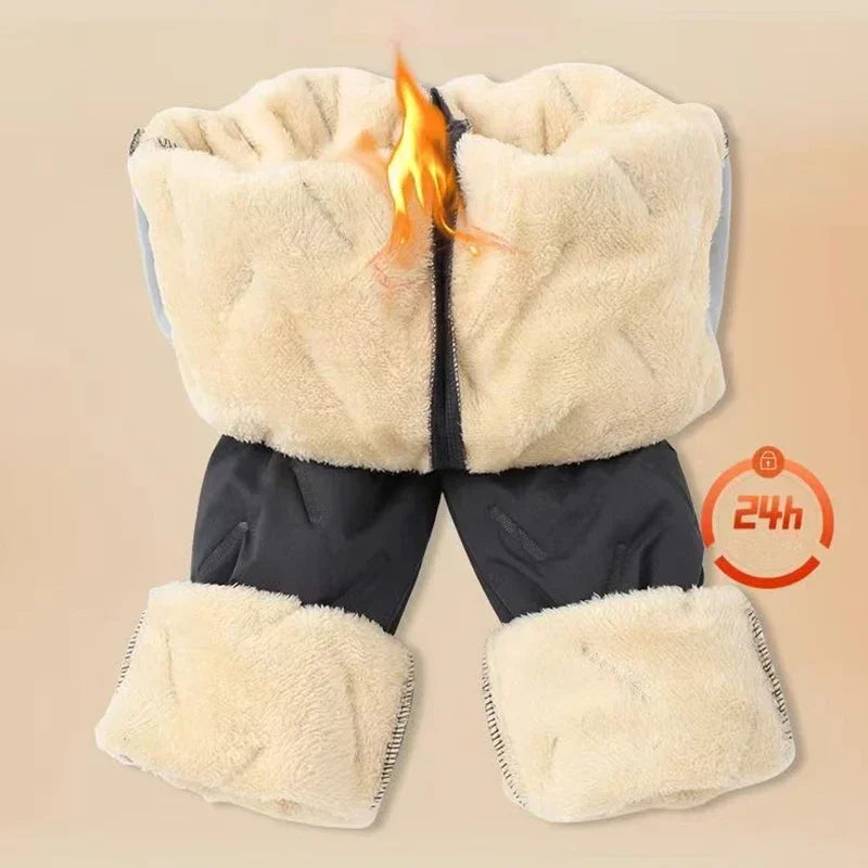 Animal Game Winter Women Plush Thick Fleece Waterproof Sweatpant Windproof Casual Pants Warm Outerwear Lambswool Thermal