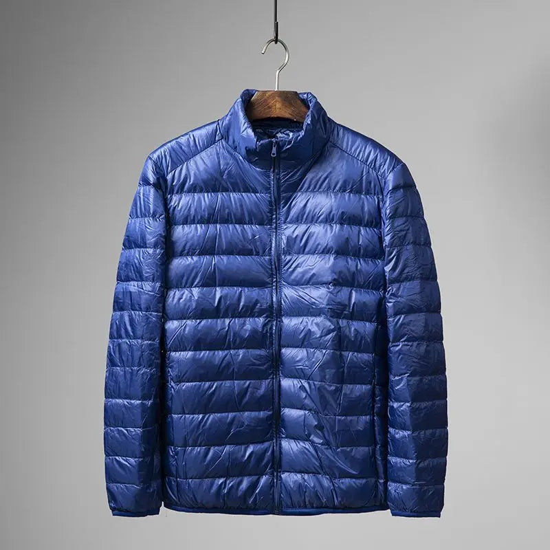 Portable Lightweight Short down Jacket for Men Autumn Winter Cotton Padded Stand Collar Casual Warm Elderly Friendly Outerwear