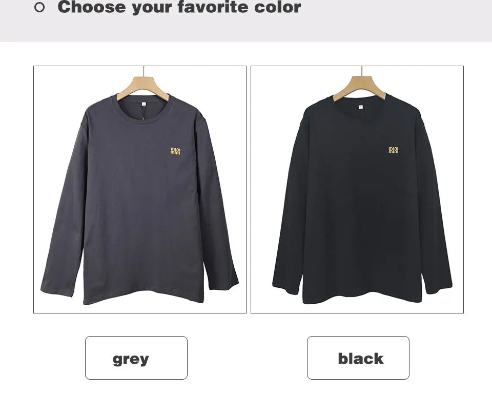 Men 100%Cotton Long Sleeve T shirt For Men Casual Embroidery Mens T-shirts High Quality Male Tops Classic Clothes Men's T-shirts
