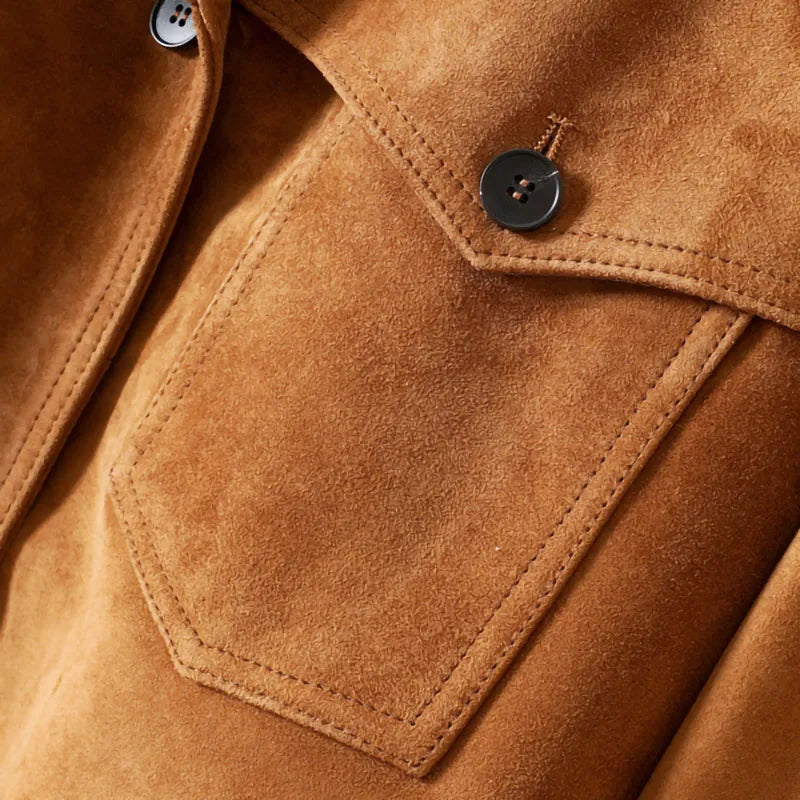 Lady Real Leather Suede Jacket 2024 New Sheepskin Leather Coat Women's Oversized Coat Fashion Streetwear Bomber Jacket