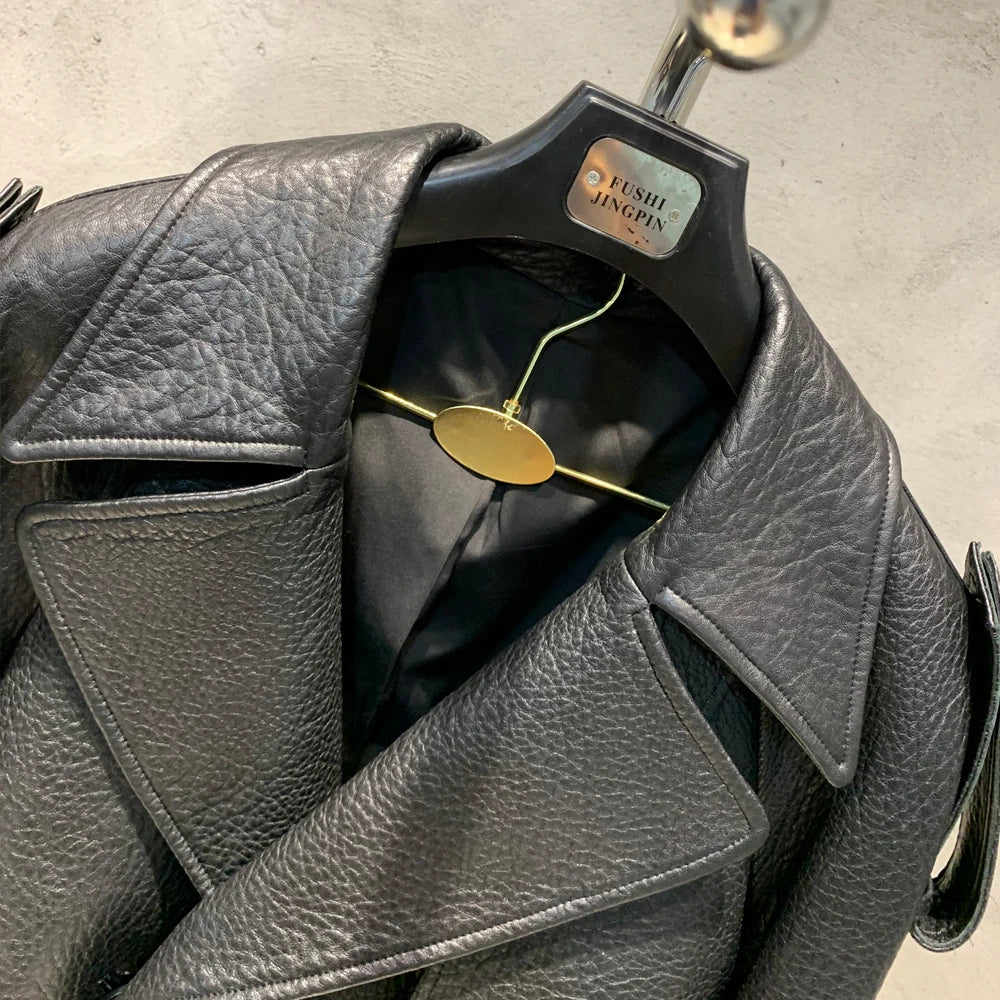 Women Casul Leather Jackets Short Windbreak Design Genuine Grained Sheep Leather Coats Lady