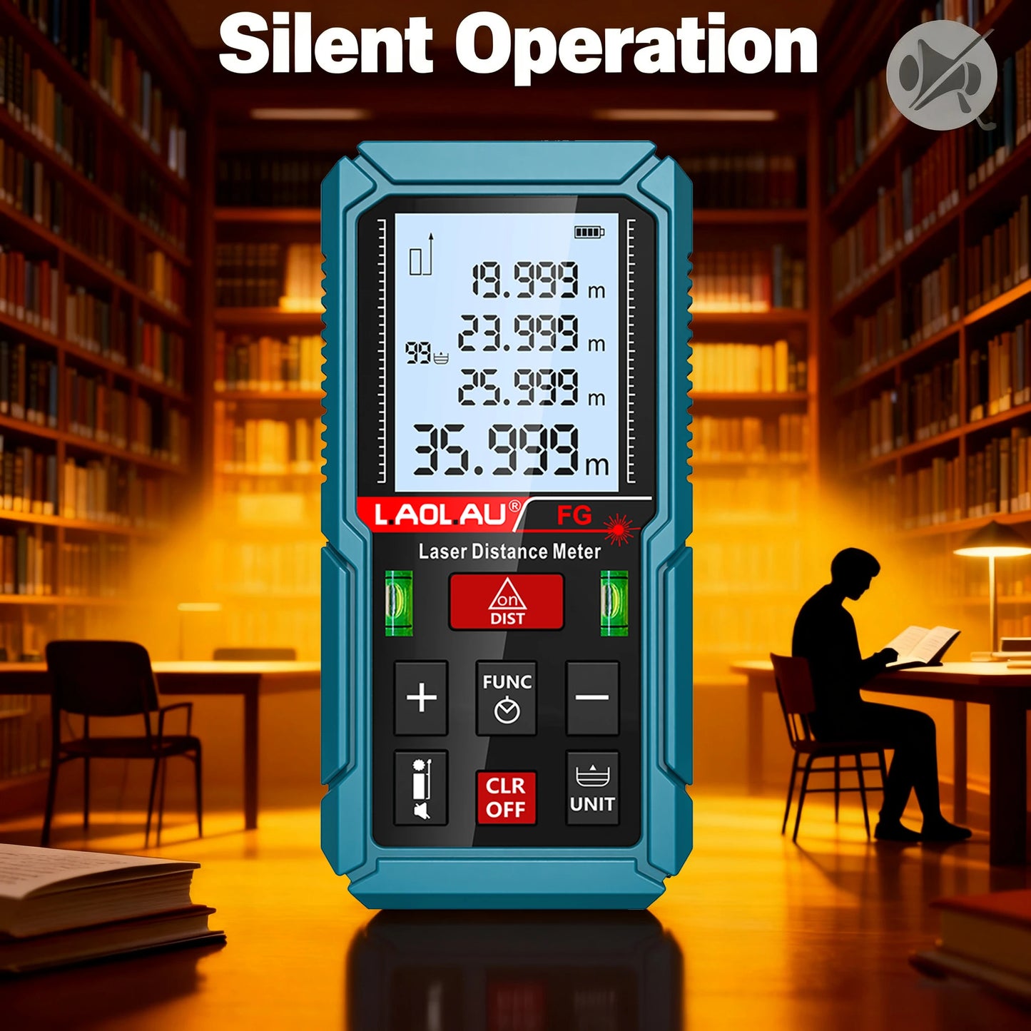 Laser Meter Digital Tape Timer Trigger Measure Tools 50m 100m 150m Laser Distance Meter Bubble Level Handheld Laser Rangefinder