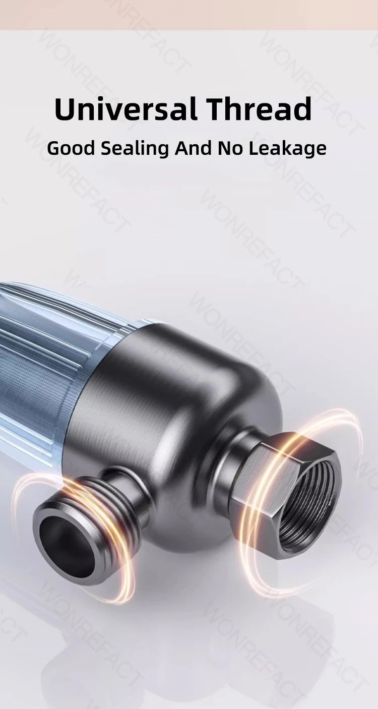 Shower Water Filter Stainless Steel High Pressure PreFilter Water Heater Purifier for Showers Sinks Spin Down Sediment Filter