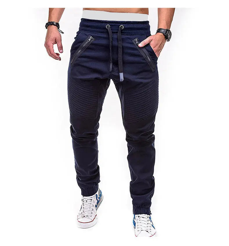 Men's Sports Pants Spring Autumn Trendy Versatile Casual Foot Trousers Fashionable Cotton Woven Sweatpants Men