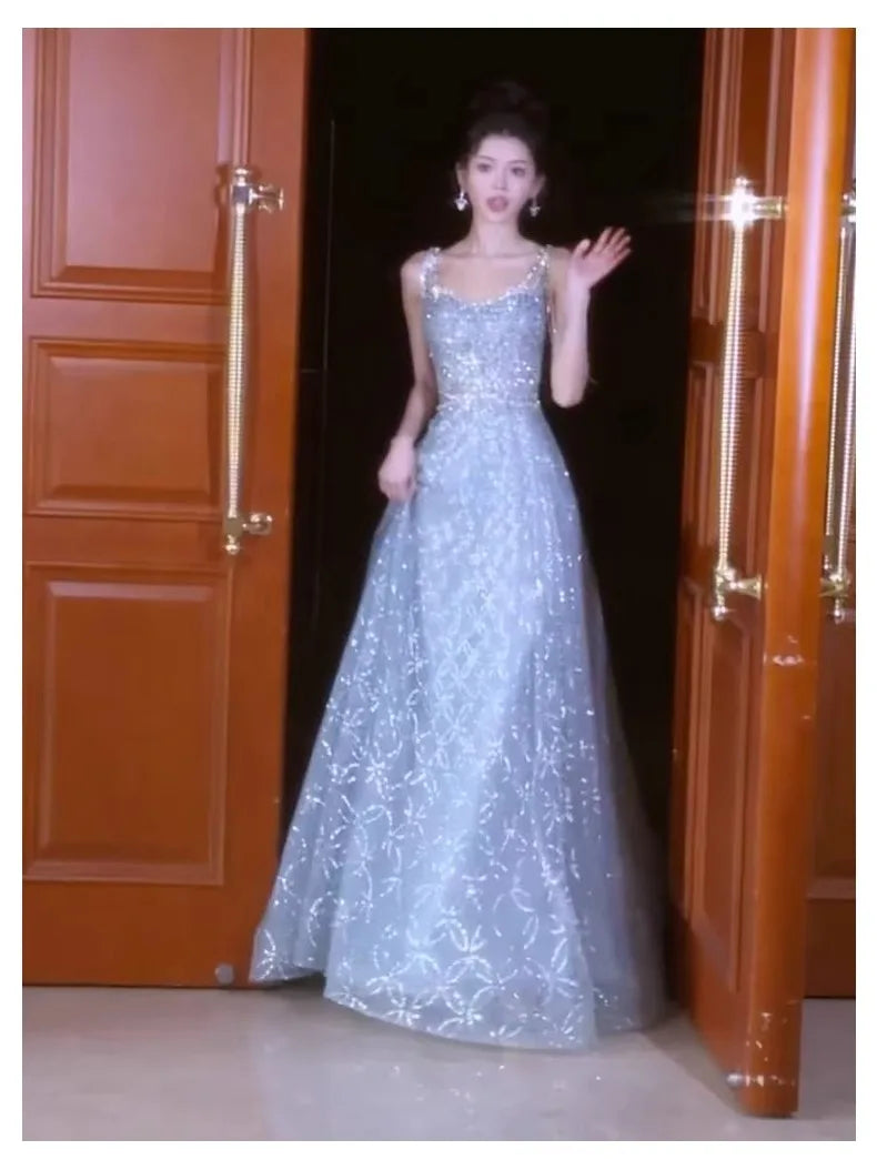 Stunning Bridal Gown Women's Fashion Evening Dress Graduation Engagement Party Heavy Embroidery Beautiful Elegant New Bride D...