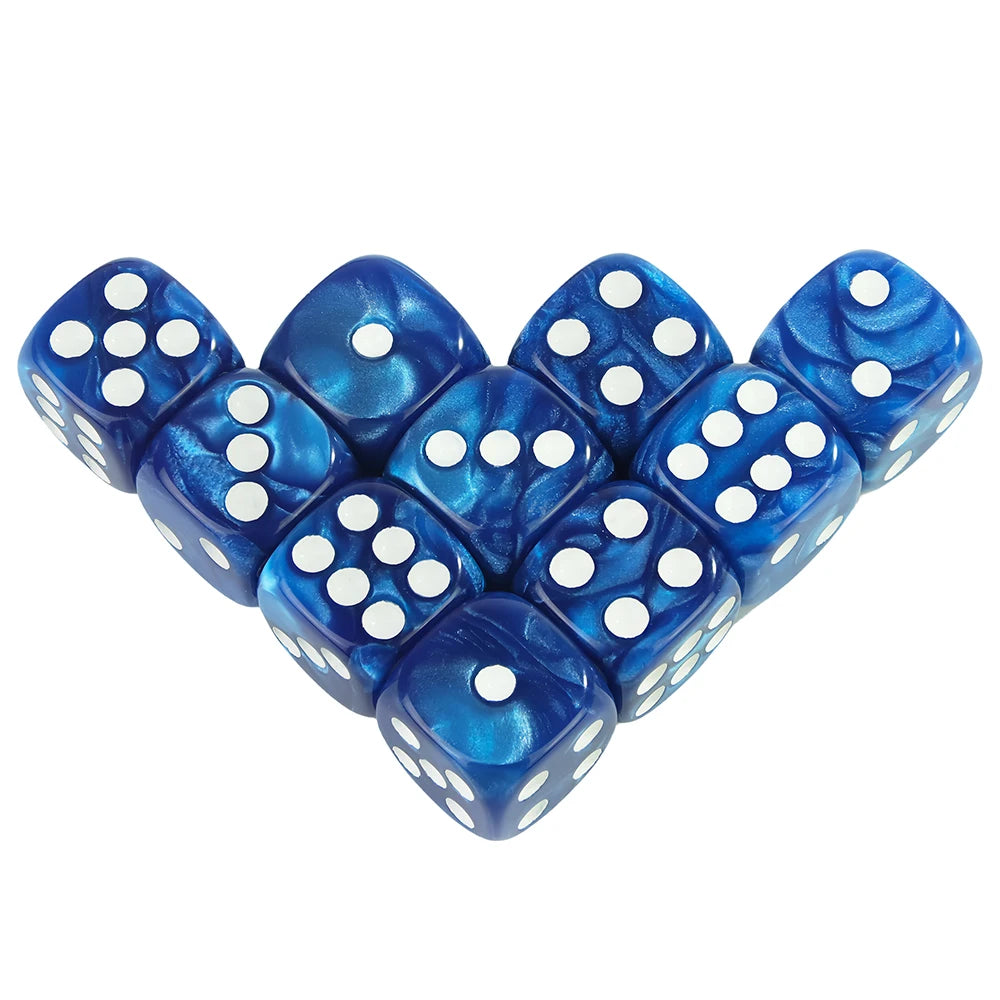 Marble Effect D6 Dice 10pcs 16mm Board Game Dice for Club Party DND RPG Board Game Bar Table Accessories