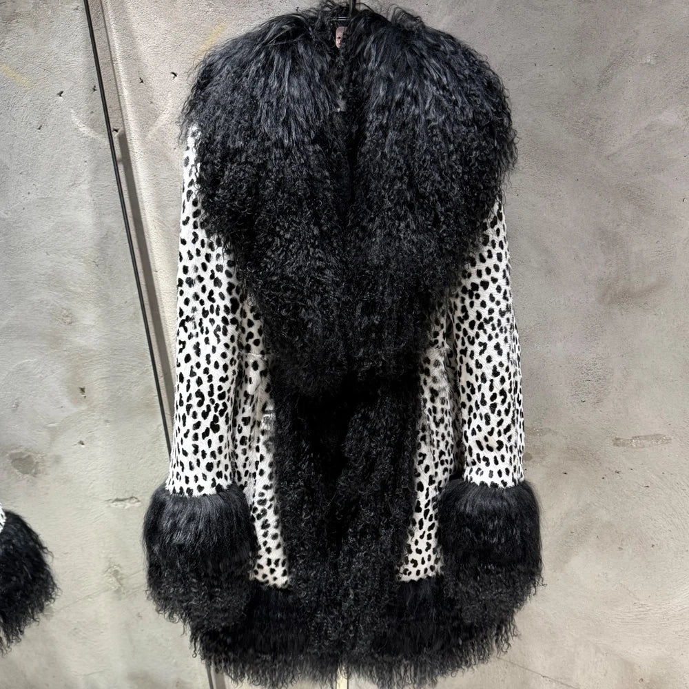GO BALLISTIC YA Mongolia Sheep Fur Coat Women Real Leather Jacket Genuine Leather Coat