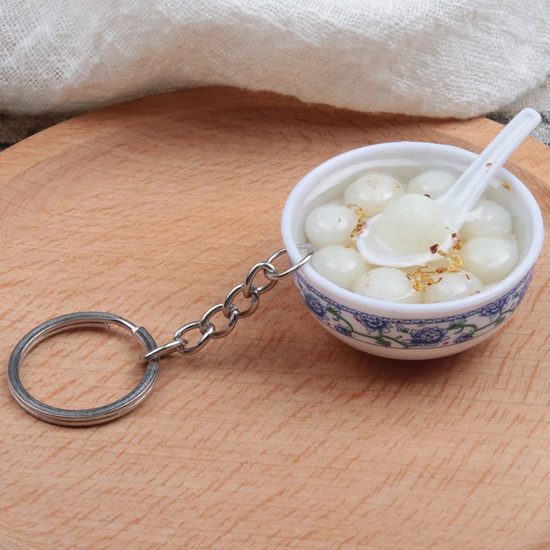 New Styles Simulation Food Key Chains Bowl High Quality Bowl Shape Key Chain Pendant Wholesale