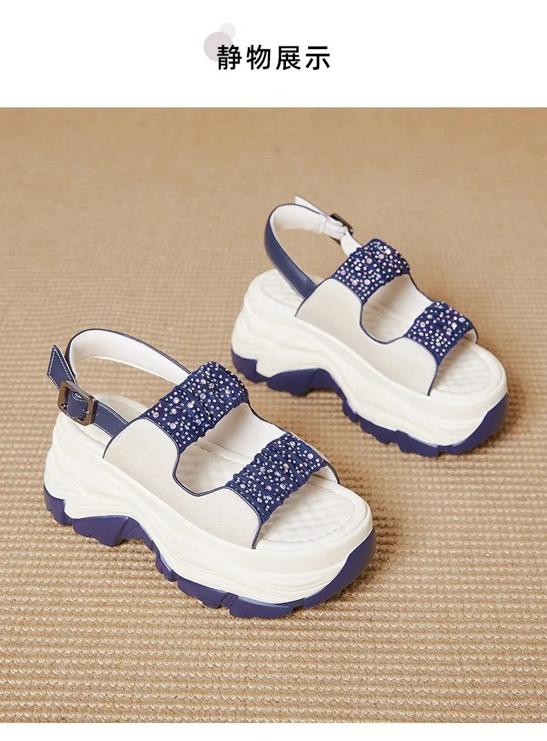 Modern Wedges Sandals For Women's Summer New High Thick Sole Sandals female height Increasing Shoes Woman Ladies Platform Shoes