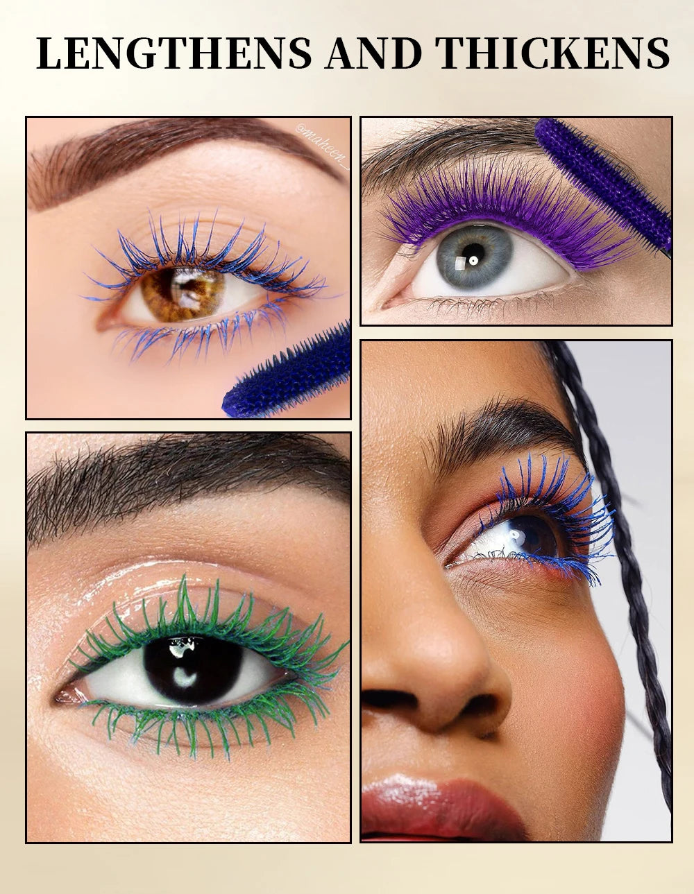Chocolate Brown Mascara Colorful Curling Eyelash Extension Waterproof Fast Drying Lengthening Eye Black Lashes Makeup Lasting