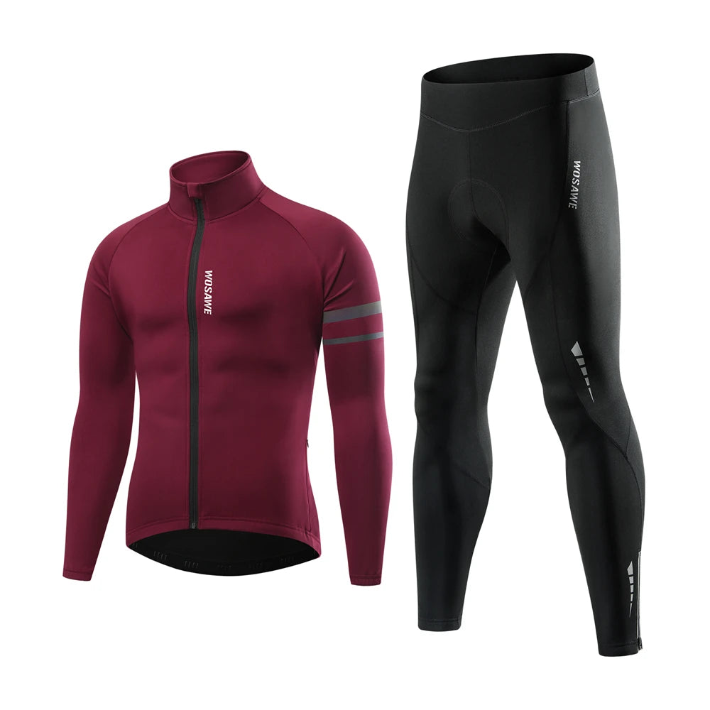 WOSAWE Winter Autumn Cycling Clothes Riding Suits Bicycle Men Long Sleeves Jacket Thickening Windproof Bike Jackets