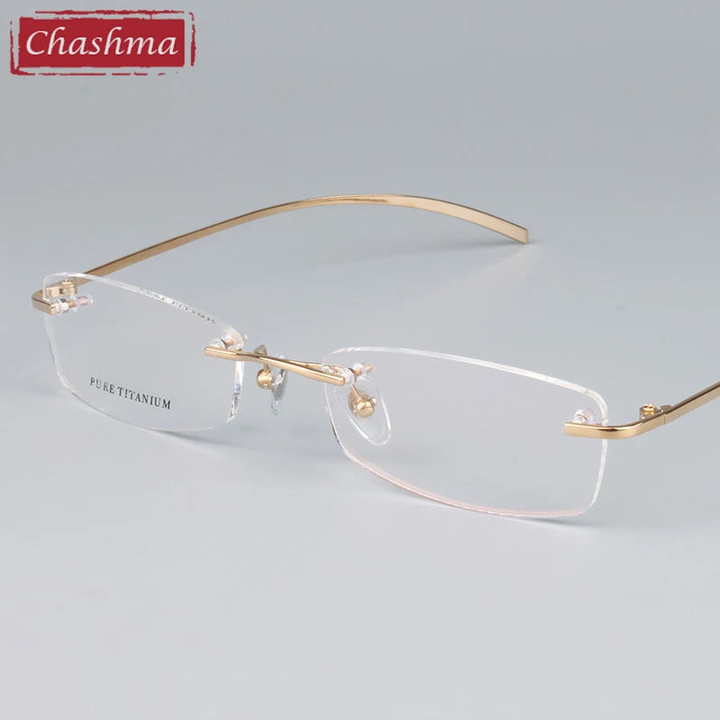 Chashma Unisex Glasses Eyewear Frames Titanium Rimless Glasses Frames Female Male Optical Spectacles