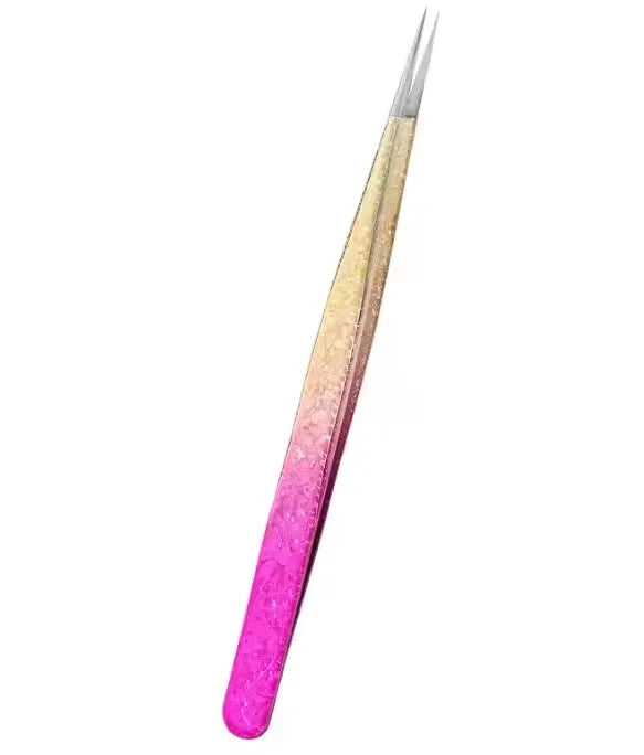 1pc/5pcs Grafting Eyelash Stainless Steel Ice Flower Gradient Tweezers Precision Color Grafting False Eyelash Tweezers