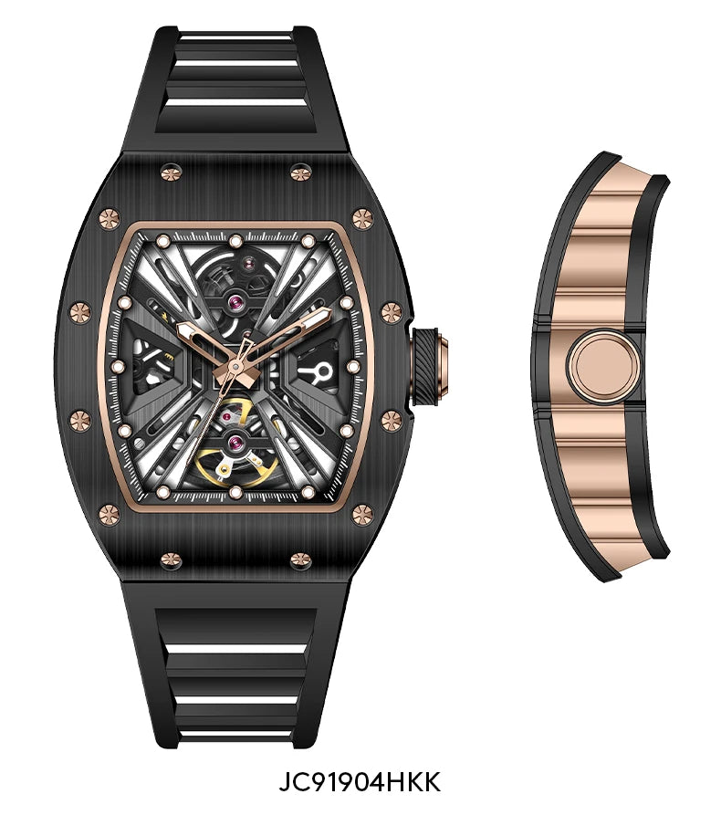Watch for Men Skeleton Mechanical Sports Watches Men's Luminous Waterproof Automatic Wristwatch Steel Case Relogio Masculino