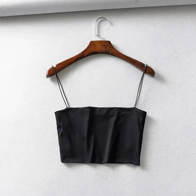 Summer Women's Crop Top Sexy Elastic Cotton Camis Sleeveless Short Tank Top Bar