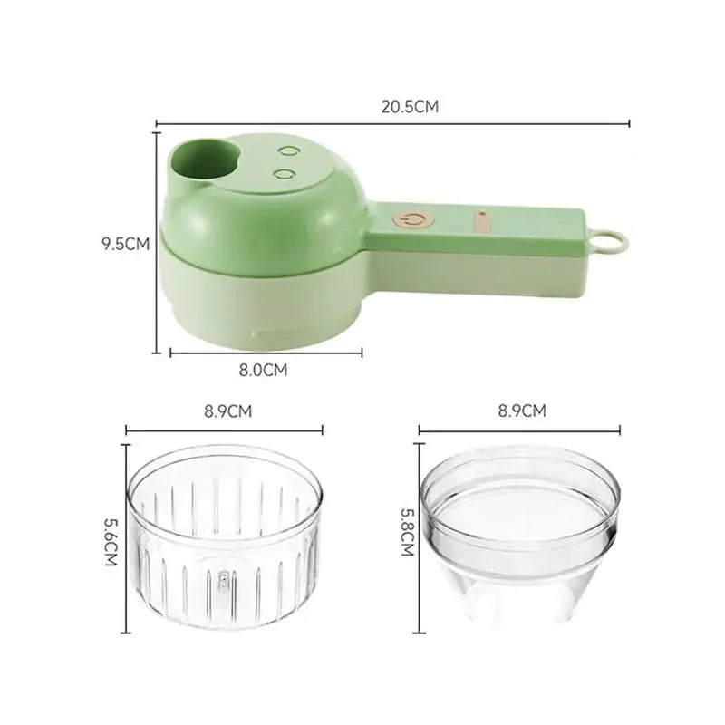 6 in 1 Electric Food Processor Vegetable Cutter Garlic Masher Wireless Grinder Handheld Blender Auto Slicer Kitchen Accessories