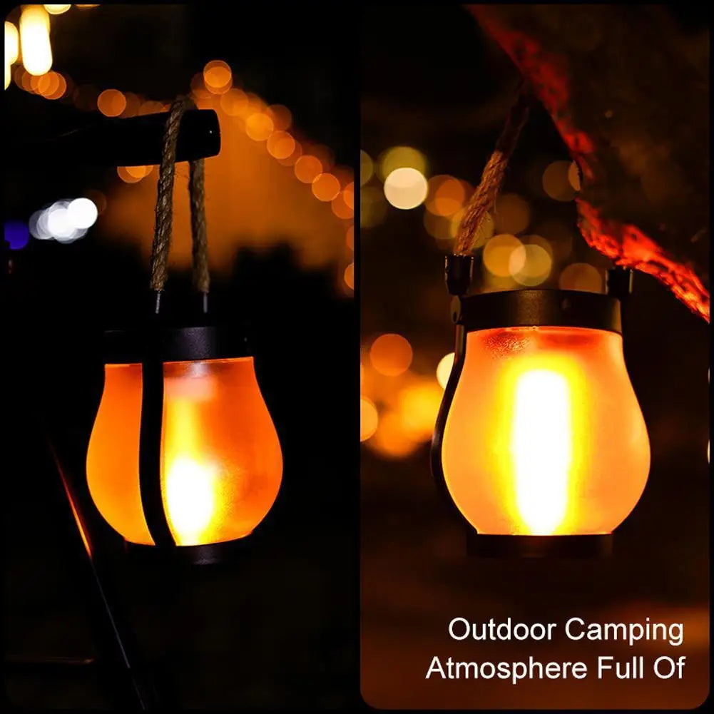 Solar Lanterns Outdoor Waterproof With Realistic Flickering Flame, Dual Charging (USB/Solar) For Yard Patio Garden Porch Decor