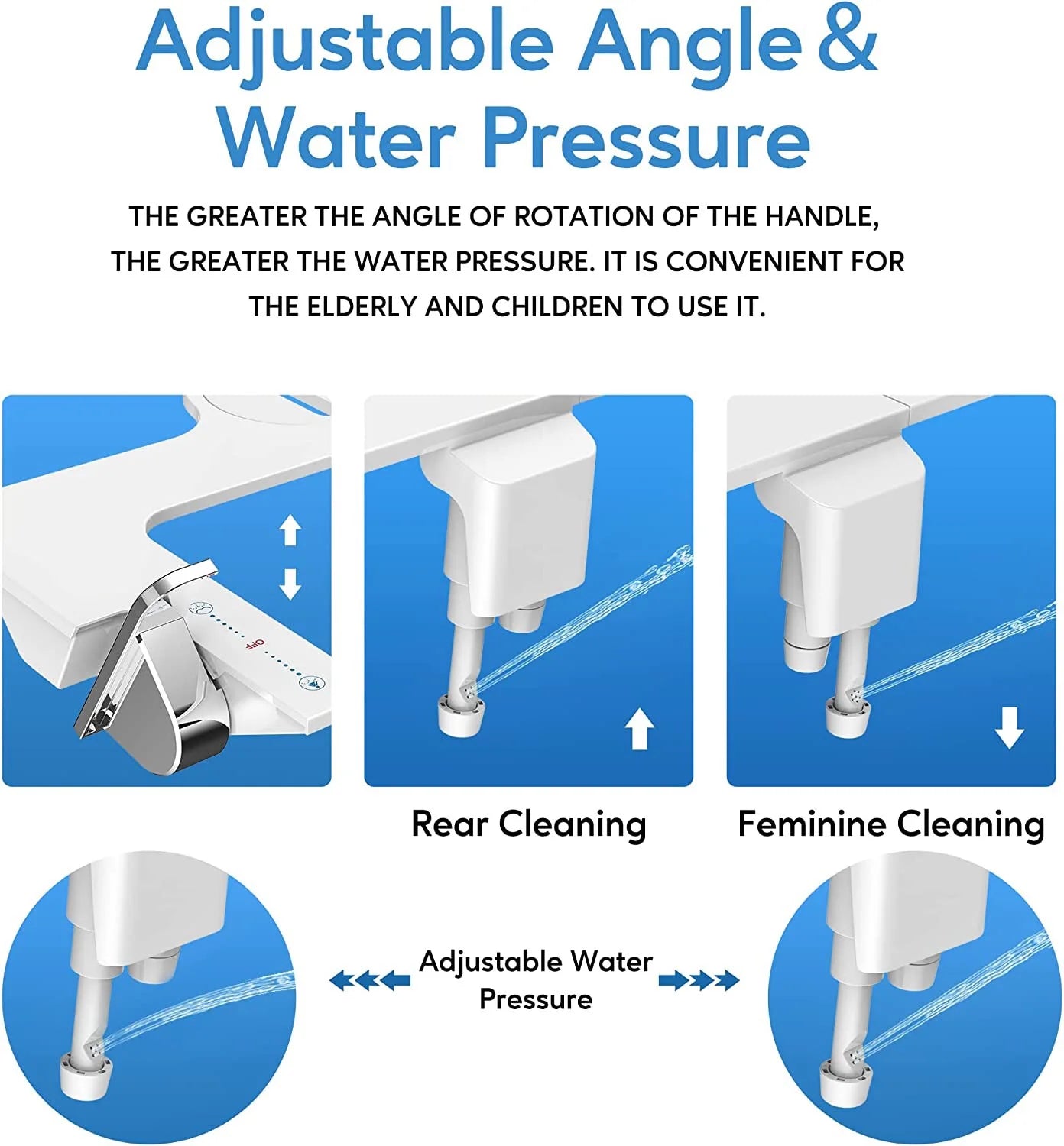 Bidet Attachment for Toilet Bidet Toilet Seat Attachment with Water Pressure Control and Self-Cleaning Dual Nozzles