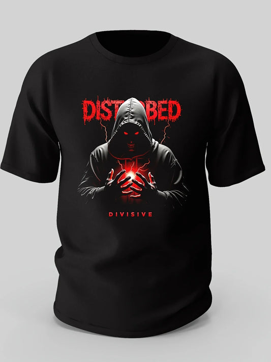 Men's Cotton T-Shirt Disturbed Graphic Print 100% Cotton Crew Neck Short Sleeve Casual Fit All-Season Wear