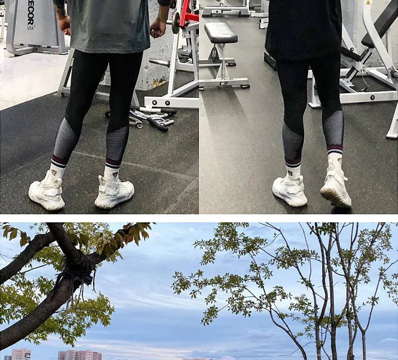 Men's Cotton Casual Long Sleeve T-shirt Man Gym Fitness Sweatshirt O-Neck Running Training Tops Male Workout Clothing Undershirt