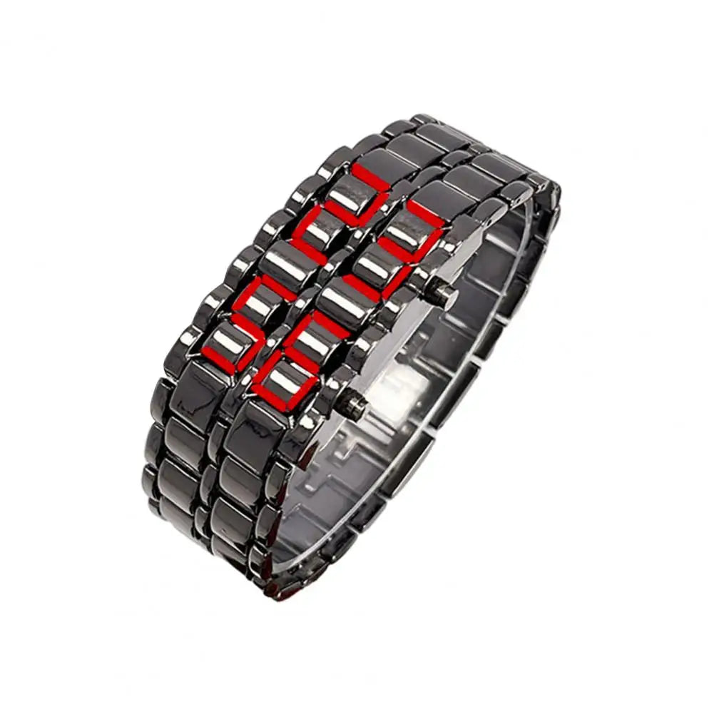 Men Digital Watch Large Screen Electroplated Men Watch Male Binary Steel Band Electronic Sport Watch Relogios Masculino