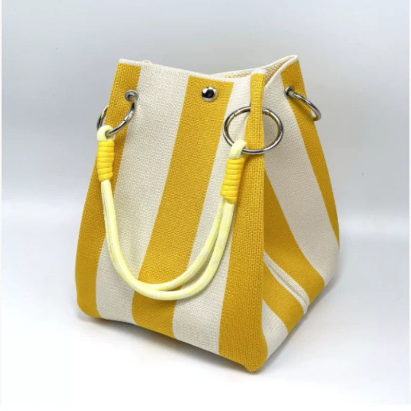 Ladies Retro Multicolor Handbag - Large Capacity Tote Bag with Buckle Closure And Fixed Shoulder Strap Durable for Work And Trav