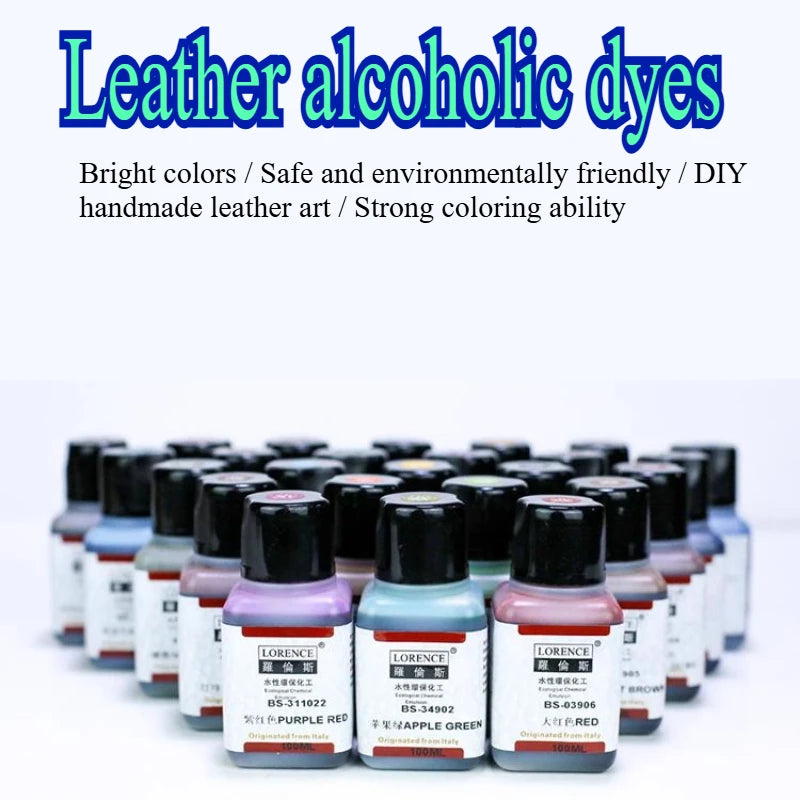 100ml Leather Alcohol Dye Handmade DIY Leather Bags Handicraft Repair Refurbishment Coloring Auxiliary Raw Material Dyeing Agent