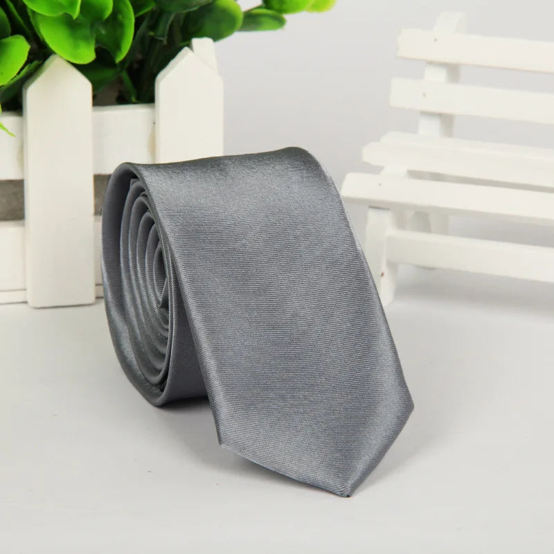 5cm Men tie silk polyester necktie classic formal solid plain pink black sage wedding party gift Slim Skinny women tie  cravatte