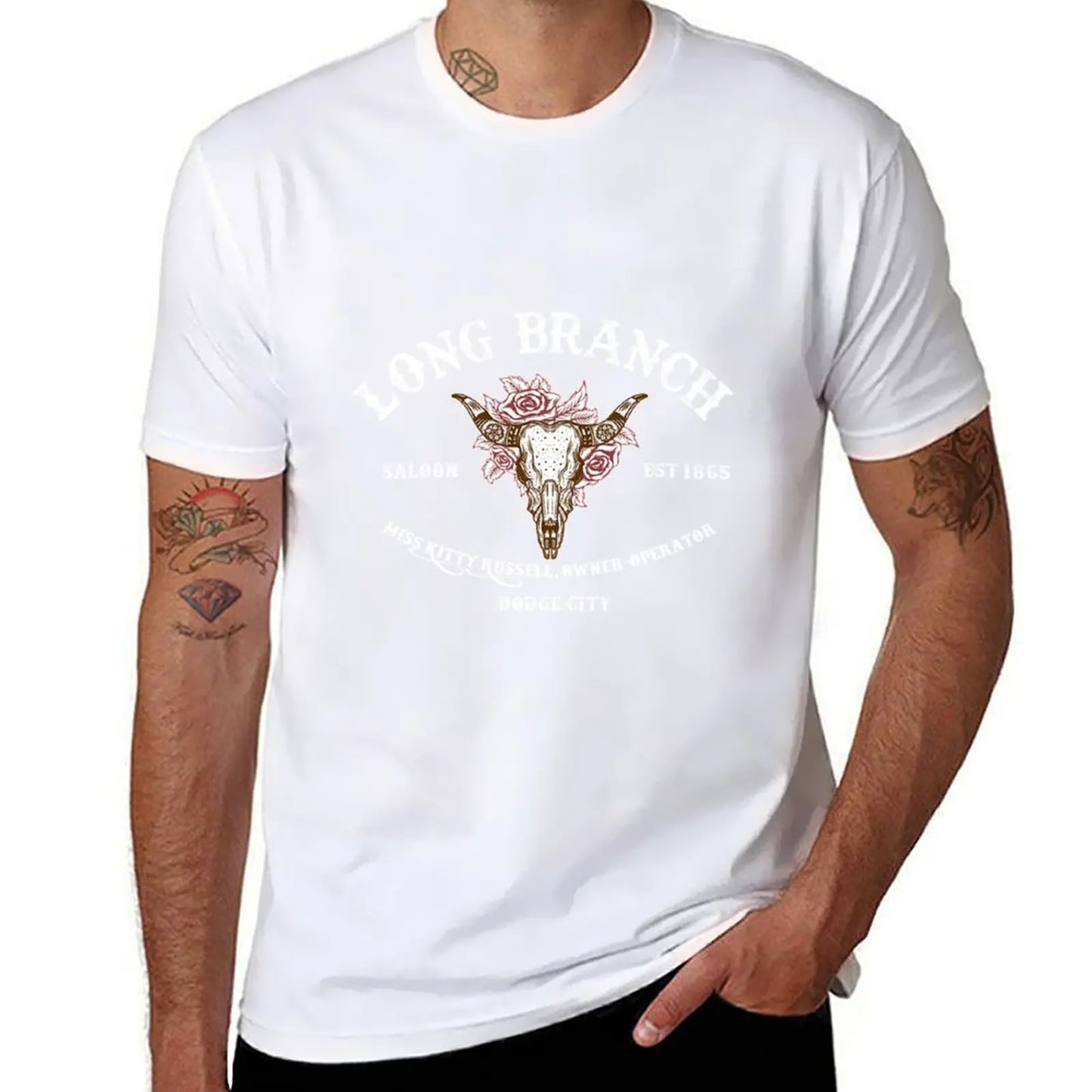 Long cotton shirts summer shirts man t T-Shirt Gunsmoke t T-Shirt Branch men 100% Saloon casual t for man shirt