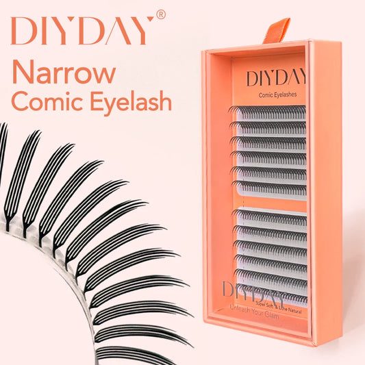 DIYDAY Narrow Anime Spire Lashes Premade Fans for Eyelash Extension Comic Spike False Mink Lashes Daily Natural Makeup Tool