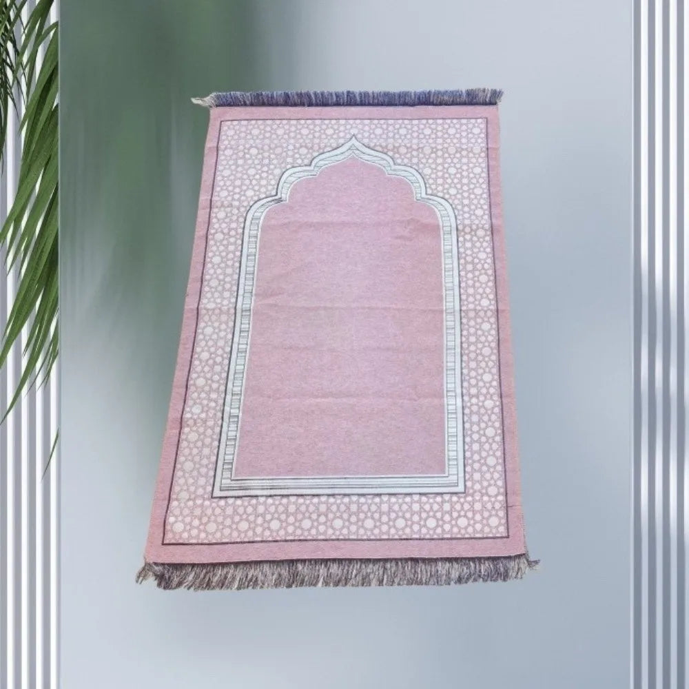 Islamic Gifts 70x110cm Muslim Prayer Rug Non-slip Foldable Prayer Mat Set Rectangle with Prayer Beads Janamaz Sajadah Travel