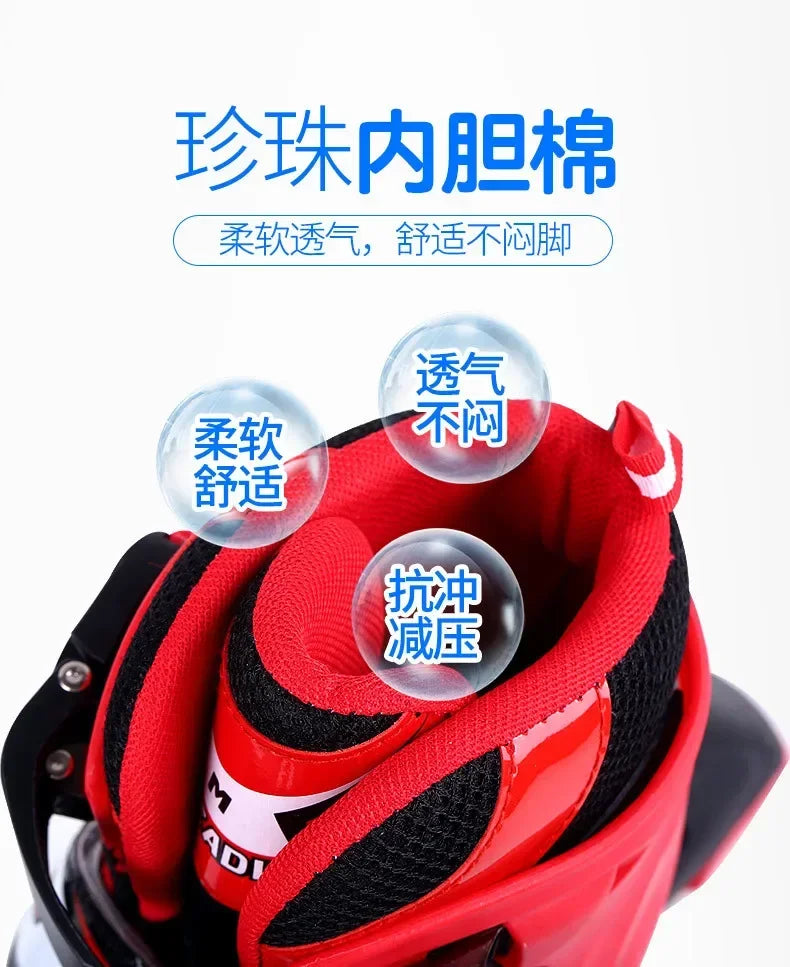 2025 Skating shoes, children's flash straight row roller skating shoes, roller skating shoes, adjustable for both men and women