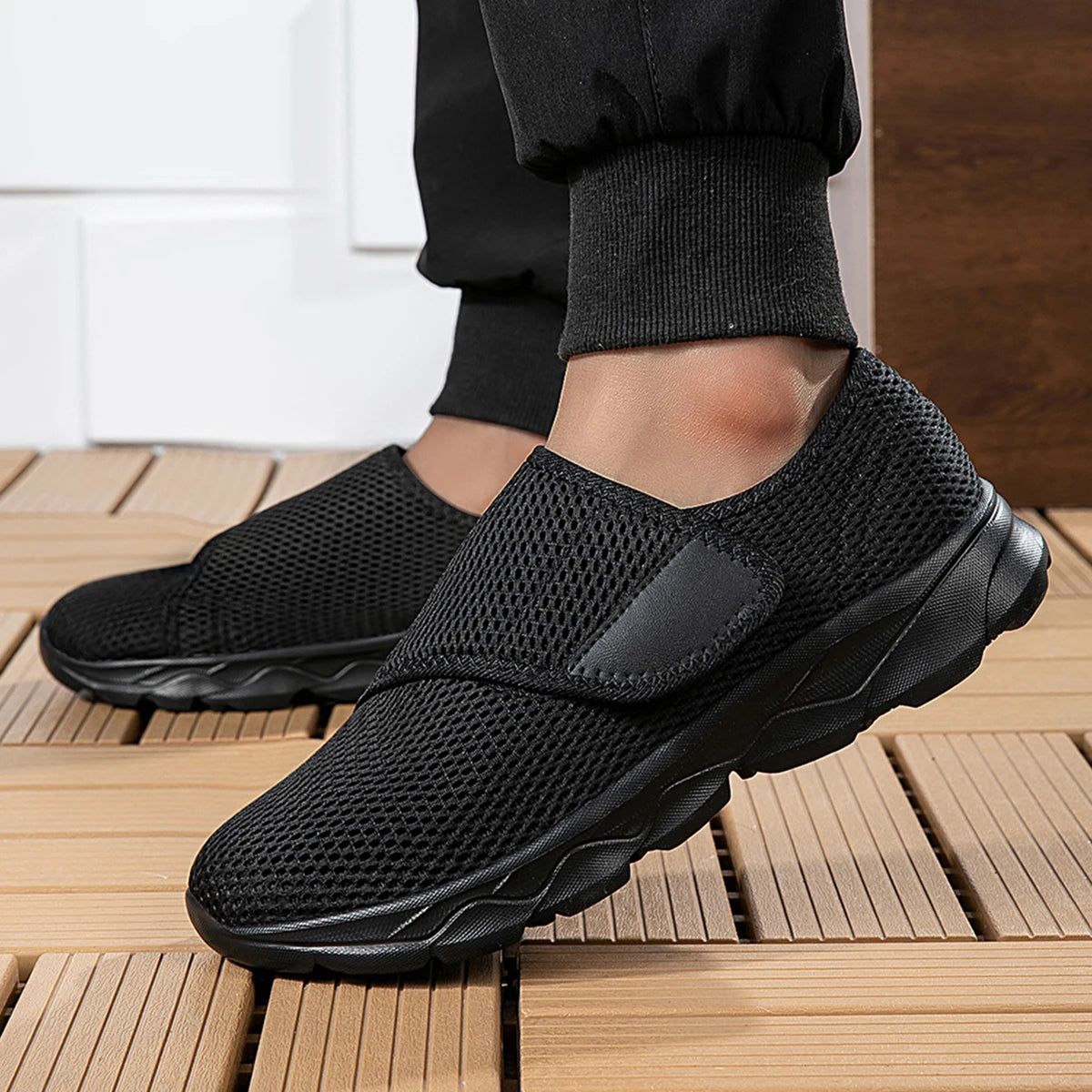 Wide Feet Breathable Mesh Slip On Walking Shoes, Extra Wide Toe Box No Squeeze Toes, Lightweight Soft Sole Casual Lazy Sneakers