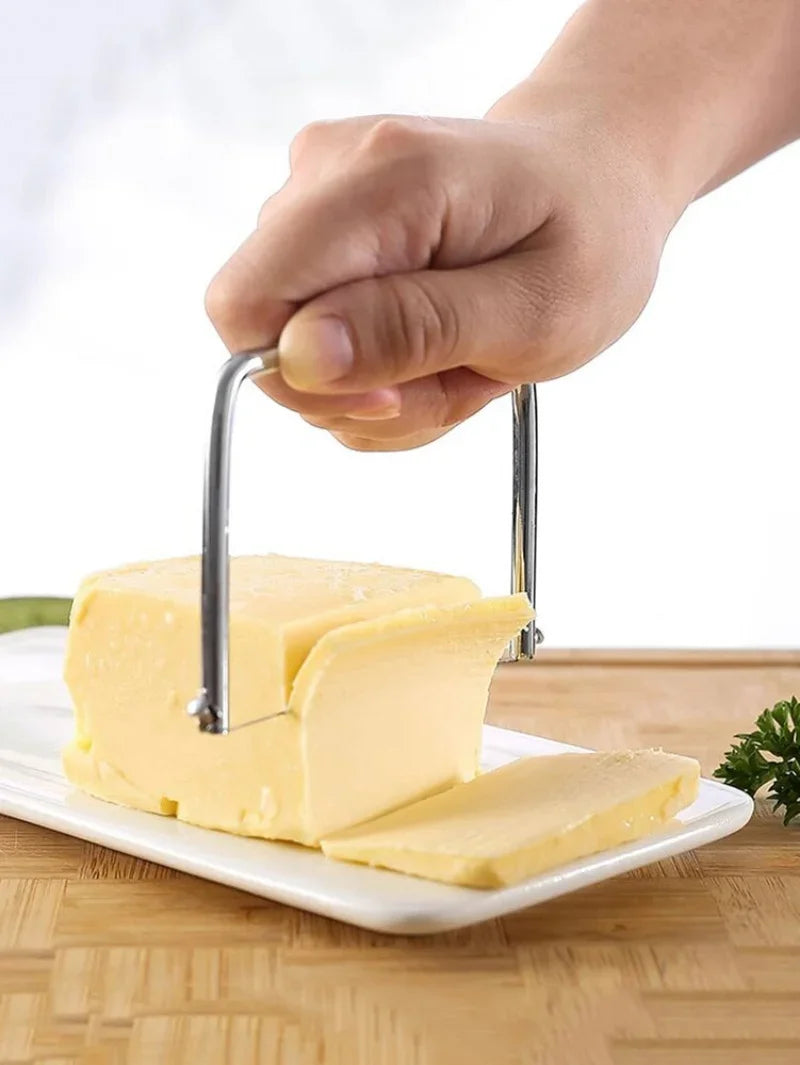 Cheese Butter Wire Slicer Stainless Steel Handheld Butter Cutter Butter Cutting Wire Cheese Cutting Wire Cutter Kitchen Supplies