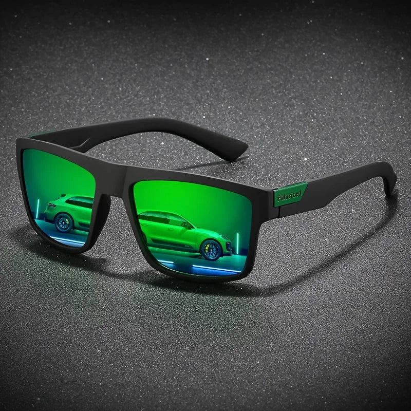 2025 Polarized Sports Glasses for Men, TAC Lens, PC Frame, Classic Square Design, Full Coverage, Fishing, Climbing, Outdoor