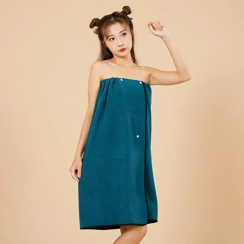 Cotton Bath Towel Wrap Bathrobe Thickened Soft Absorbent Quick Dry Velvet Wearable Plus Towel Hotel Bathing Sleepwear